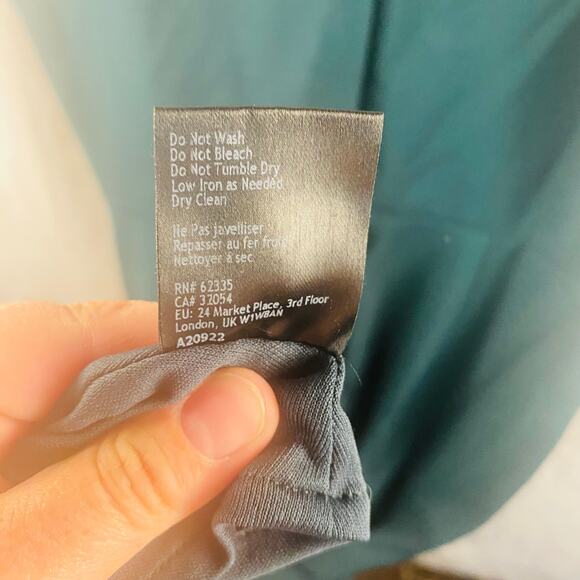 BHLDN Jones Crepe Dark Green V-Neck Maxi Formal Bridesmaid Dress Size 16 - Picture 5 of 11